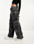 Фото #2 товара ASOS DESIGN ultimate cargo jean in acid black