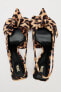 ANIMAL PRINT SLINGBACK SHOES WITH BOW