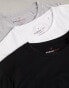 Farah 3 pack t-shirts in black grey and white