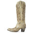 Фото #8 товара Corral Boots Distressed Glitter TooledInlay Snip Toe Cowboy Womens Beige Casual