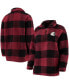 Women's Crimson, Black Washington State Cougars Plaid Sherpa Quarter-Zip Pullover Jacket