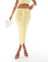 In The Style exclusive ruffle detail maxi skirt co-ord in yellow