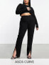 Фото #1 товара ASOS DESIGN Curve slim straight jeans with split hem in black