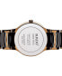 ფოტო #3 პროდუქტის Unisex Swiss Centrix Diamond Accent Black Ceramic and Rose Gold-Tone PVD Stainless Steel Bracelet Watch 38mm R30554712