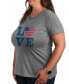 ფოტო #3 პროდუქტის Trendy Plus Size Love Americana Graphic T-shirt