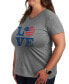 Фото #3 товара Trendy Plus Size Love Americana Graphic T-shirt