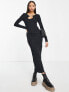 Фото #4 товара New Look ribbed midi dress with cut out detail in black