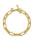 ფოტო #3 პროდუქტის 18k Yellow Gold Textured Solid Oval Link Chain Bracelet