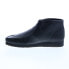 Фото #9 товара Clarks Wallabee Boot 26155512 Mens Black Leather Lace Up Chukkas Boots