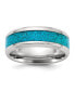 ფოტო #1 პროდუქტის Stainless Steel Turquoise Inlay Band Ring
