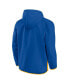 Men's Blue, Gold St. Louis Blues Backhand Shooter Defender Anorak Raglan Hoodie Quarter-Zip Jacket