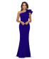 Women's One-Shoulder Scuba Crepe Gown