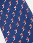 ASOS DESIGN slim tie with rugby pattern in navy