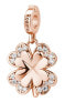 Фото #1 товара Bronze pendant Four-leaf clover with zircons Storie RZLE063