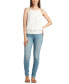 ფოტო #3 პროდუქტის Juniors' Straight-Neck Sleeveless Smocked-Hem Top