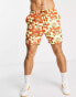 2-Minds – Strand-Shorts in Orange mit Mustermix