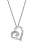 ფოტო #2 პროდუქტის Diamond Heart Pendant Necklace (1/10 ct. t.w.) in Sterling Silver