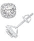 ფოტო #1 პროდუქტის Diamond Halo Stud Earrings (1-1/2 ct. t.w.) in 14k White Gold