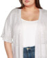 ფოტო #4 პროდუქტის Black Label Plus Size Ruffled Shirttail Hem Cardigan Sweater