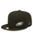 Фото #4 товара Men's Black Philadelphia Eagles Flawless 59FIFTY Fitted Hat