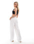 Vero Moda Petite tie waist wide leg trouser in white weiß, XS - EU 34 - фото #2