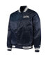 Фото #4 товара Men's College Navy Seattle Seahawks Locker Room Satin Varsity Full-Snap Jacket