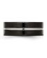 ფოტო #2 პროდუქტის Titanium Polished Black IP-plated Grooved Comfort Fit Band Ring