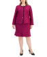 Plus Size Framed Collarless Jacket & Flounce-Hem Skirt