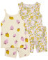 Фото #6 товара Toddler 4-Piece Floral & Strawberry 100% Snug Fit Cotton Pajamas 5T