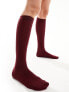 Фото #3 товара ASOS DESIGN knee high sock in dark red