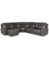Фото #17 товара CLOSEOUT! Blairemoore 6-Pc. Leather Power Chaise Sectional with 1 USB Console and 1 Power Recliner, Created for Macy's