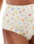 ASOS DESIGN Kellie high waist bikini bottom in doodle print