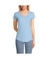 Фото #3 товара Women's Short Sleeve Lightweight Uneck Tshirt - Medium - Light Blue Radiance