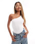 Фото #1 товара ASOS DESIGN one shoulder double layer bodysuit in white