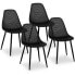 Фото #2 товара Krzesło skandynawskie plastikowe ażurowe ze stalowymi nogami do 150 kg 4 szt. czarne