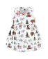 ფოტო #4 პროდუქტის Baby Girls Cotton Dress and Cardigan Set, Red Winter Forest