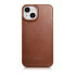Фото #3 товара Чехол для iPhone 14 Plus из натуральной кожи медленного воска MagSafe CE Oil Wax Premium Leather, коричневый от ICARER
