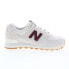 Фото #1 товара New Balance 574 U574NOW Mens White Suede Lace Up Lifestyle Sneakers Shoes