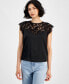 ფოტო #1 პროდუქტის Women's Marie Lace-Yoke Top