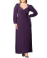 Фото #1 товара Women's Plus Size Modern Muse Long Sleeve Wrap Gown