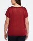 ფოტო #4 პროდუქტის Plus Size Eco Fabric Short Sleeve Top with Decorative Trim