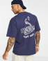 Dickies cascade locks snake back print t-shirt in navy - Exclusive to Asos