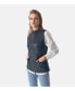 Women's Stitch Drawstring Sleeveless Jacket, Waistcoat, Navy