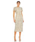 ფოტო #1 პროდუქტის Women's Embellished Flutter Sleeve High Neck Dress