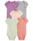 Фото #8 товара Baby 5-Pack Short-Sleeve Solid Bodysuits 6M