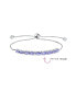 ფოტო #2 პროდუქტის Natural 3.90 CTW Gemstones Zircon Accent Lavender Purple Tanzanite Bolo Tennis Bracelet for Women Adjustable 7-8 Inch .925 Sterling Silver