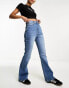 DTT Nia hourglass flared jeans in mid wash blue