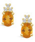 Фото #3 товара Citrine (2-3/8 ct. t.w.) and Diamond (1/5 ct. t.w.) Stud Earrings in 14K Yellow Gold