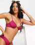 South Beach underwire bikini top in pink metallic