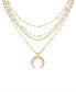 ფოტო #6 პროდუქტის Layered Chain Crescent Horn Women's Necklace